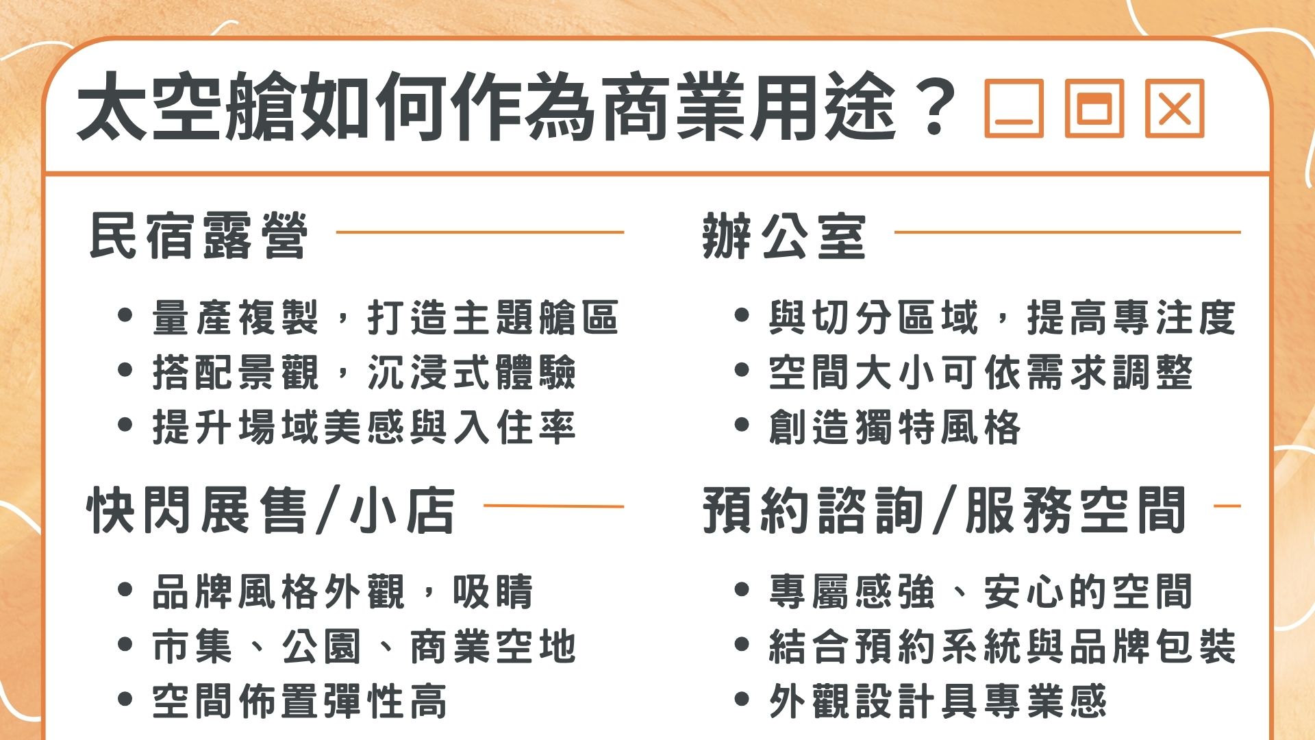 太空艙可以做商業應用